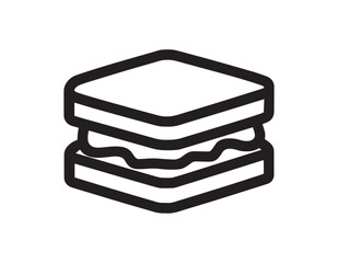 Golden grilled cheese icon with clean vector design