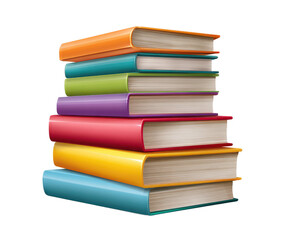 Stack of Books PNG Clipart &ndash; Transparent Background Illustration for School, Reading, Education, Library, Kids Projects and Classroom Decor