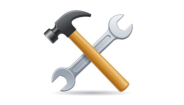 Crossed hammer and wrench - Powered by Adobe