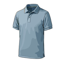 Light Blue Polo Shirt Vector – Front View Template for Uniform, Mockup, or E-Commerce Display	