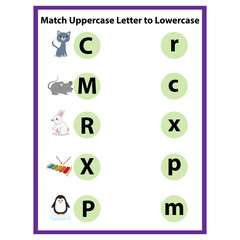 Match Letters Worksheet Activity of kids 03