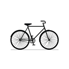 Fototapeta premium Illustration of a classic bicycle isolated on white background, a vintage cycle for transportation and recreation in a simple and elegant design