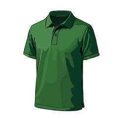 Green Polo Shirt Vector – Classic Casualwear Illustration for Apparel Store or Fashion Design