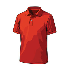 Red Polo Shirt Vector – Casual Clothing Illustration for Fashion Design and Apparel Branding	
