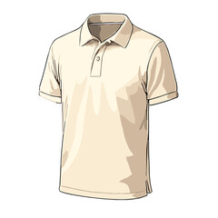 Cream Polo Shirt Vector – Soft Colored Polo Template for Fashion Mockup and E-Commerce Use
