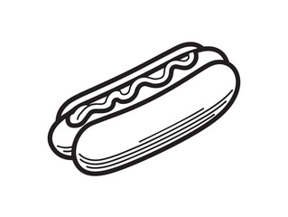 Juicy hot dog icon in flat clean vector style