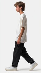 Naklejka premium Man Walking Side Profile