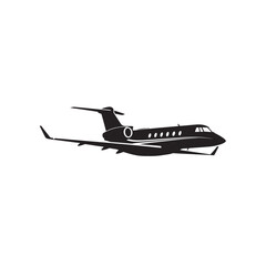 Fototapeta premium Illustration of a sleek private jet airplane isolated on white background, showcasing its design, speed, and luxury for highend travel and transportation