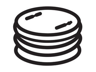 Steamed idli with sambar icon in line design