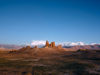 ruins of ancient castle in the himalayas