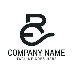 Obraz premium Creative Letter RE or ER Modern Minimalist Vector Logo Design Templates for Brand