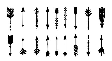 Hand-Drawn Arrow Icons Set – Sketch Style Vector Collection

