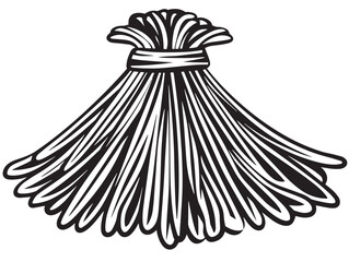 Japchae noodle dish in elegant minimal vector icon