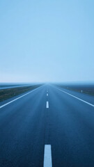 Fototapeta premium Straight Highway Stretching into the Horizon under a Clear Sky