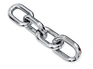 Obraz premium Shiny metal chain links, angled view