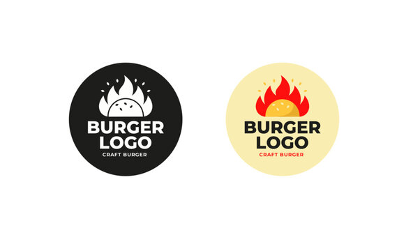 burger logo design - Hamburger brand - Logotype - Fast food