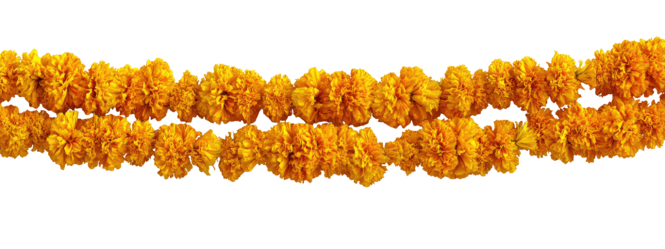 Bright yellow flower garland