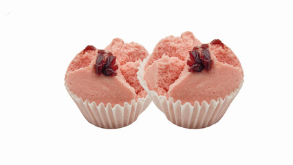 Pui Fai is Thai dessert cake made from flour and sugar on white background.