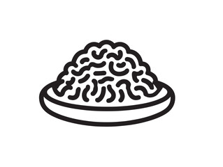 African jollof rice in clean line art style