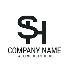 Obraz premium Creative Letter SH or HS Modern Minimalist Vector Logo Design Templates for Brand