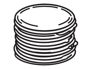 Korean kimchi pancakes vector in clean 2D format