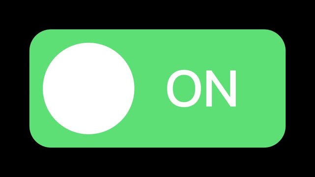 Green ON and OFF Toggle Switch Motion Graphic Overlay Video