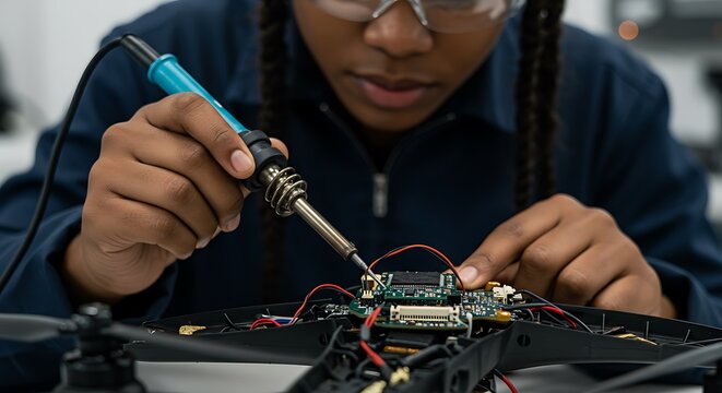 Electronic Assembly: A Young Engineer's Precision