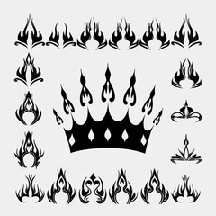 Phenomenal Crown Made Flames Designer Choice Collection Mysterious Intriguing Appeal Excellent for Brand Identity Development Corporate Communication Asset Premium Creative Asset