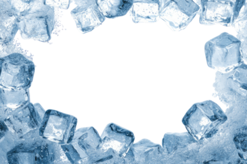 Ice cubes frame a black hole