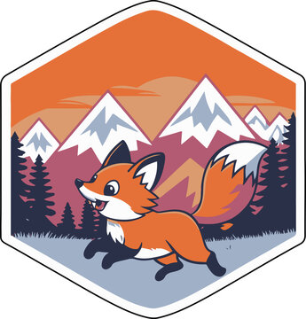 red fox with a letter hking t-shirt