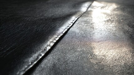 Dark gray leather material detail