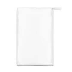 Valve paper bag mockup. Pasted valve bag mockup. High realistic. Vector illustration isolated on white background. Ready for use in presentation, promo, advertising and more. EPS10.