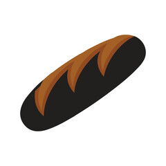 Baguette silhouette vector icon on white background