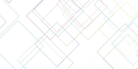 Abstract geometric background with overlapping pastel colored squares and lines creating a modern and artistic design on a white backdrop