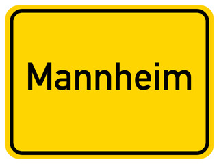 Illustration of a city entrance sign for the city of Mannheim