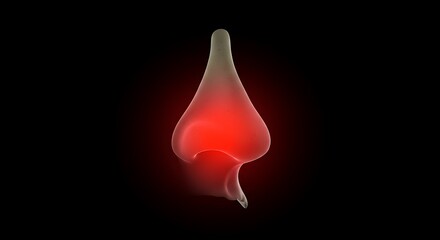 Obraz premium Glowing Abstract Form: Organic Light on Black