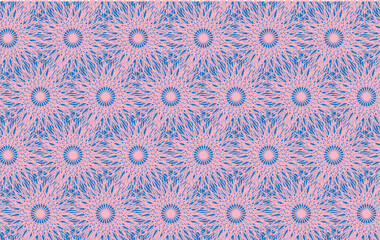 seamless floral pattern pink and blue color mix design