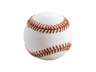 White baseball with red stitching on black background sport game, Isolated, Png Transparent Background