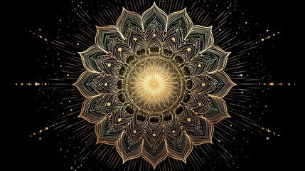 Intricate golden mandala design