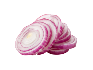 Sliced red onion rings vegetable, Isolated, Png Transparent Background