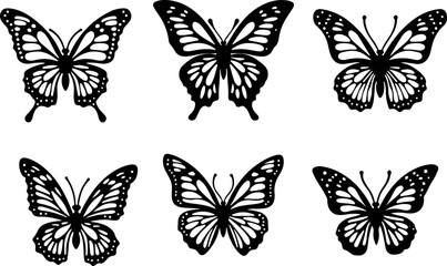Monarch Style Butterfly Silhouettes"