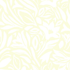 Exotic hand drawn flowers, seamless patterns with floral for fabric, textiles, clothing, wrapping paper, cover, banner, home decor, abstract backgrounds. Vector illustration.