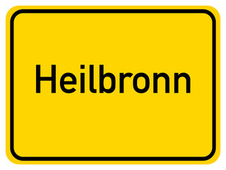 Illustration of a city entrance sign for the city of Heilbronn