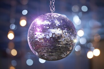Fototapeta premium Mirror Ball Disco Lights Club Dance Party Glitter Background