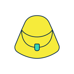 Filled outline Handbag icon isolated on white background. Female handbag sign. Glamour casual baggage symbol. Vector