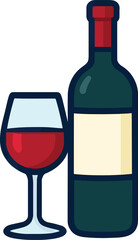 wine bottle and glass