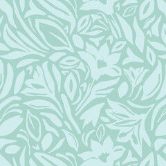 Exotic hand drawn flowers, seamless patterns with floral for fabric, textiles, clothing, wrapping paper, cover, banner, home decor, abstract backgrounds. Vector illustration.