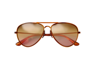 Orange aviator sunglasses with gradient lenses image, Isolated, Png Transparent Background