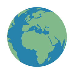 ヨーロッパとアフリカが見える地球イラスト