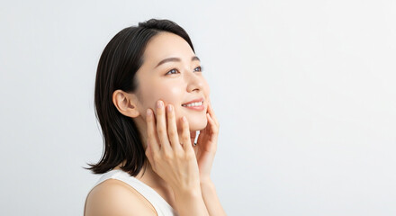 透明感のある肌を持つ日本人女性のスキンケア｜Asian Beauty Skincare Portrait